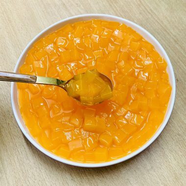 Mango Flavored Nata De Coco – Chewy Coconut Jelly for Drinks & Desserts
